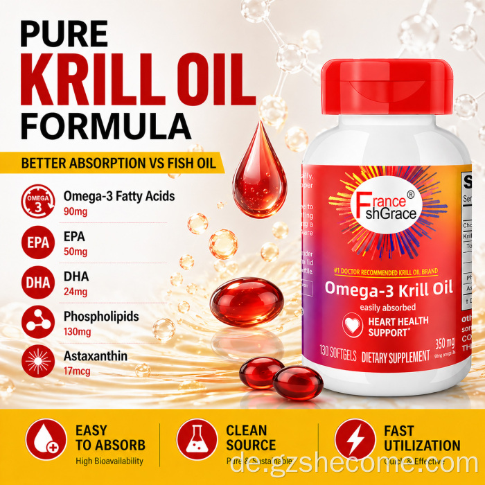Shecome Krillöl-Ergänzung, antioxidative Krillöl-Kapseln